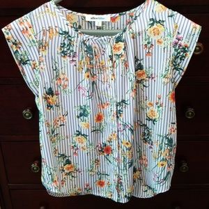 Alice Blue striped floral top